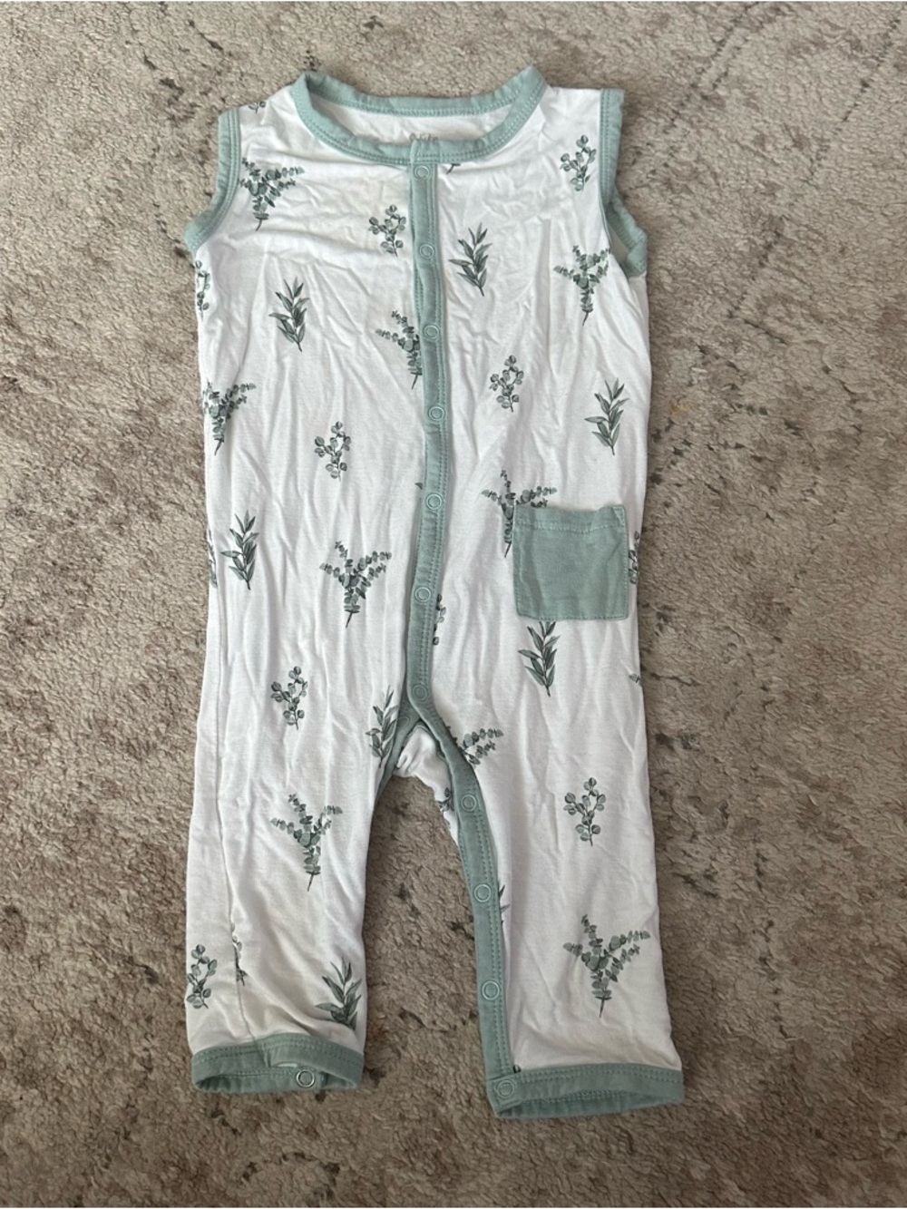 Kyte BABY Eucalyptus Sleeveless Romper